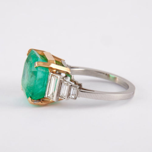 Bague 53 Bague Emeraude et Diamants 58 Facettes