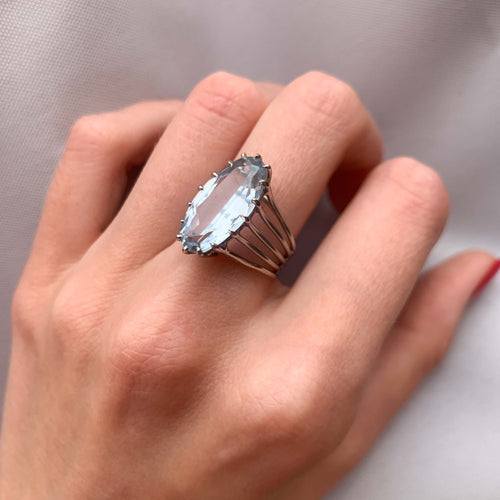 Bague 52 Bague Aigue-marine 58 Facettes JE76