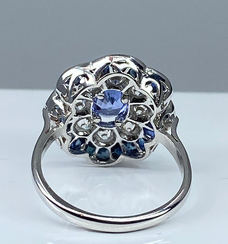 Bague 51 Bague marguerite Or Saphirs Diamants 58 Facettes AB214