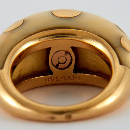 Bague 48 BULGARI - Bague Or et Ivoire 58 Facettes