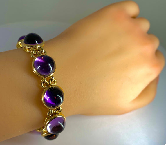 Bracelet Bracelet Améthystes cabochon 58 Facettes
