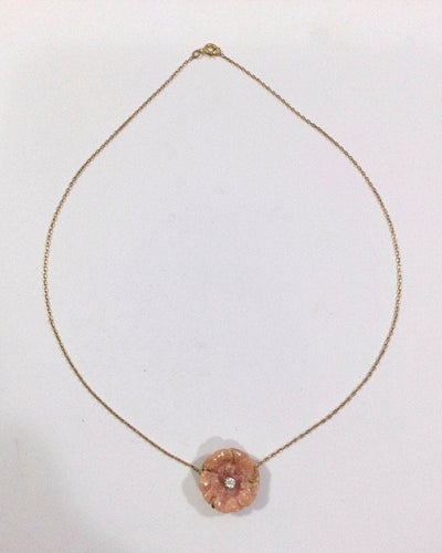 Collier Collier Or rose Porcelaine Et Diamant 58 Facettes 945074