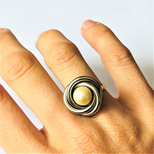 Bague 51.5 Bague Perle de Culture Or blanc 58 Facettes 20400000680