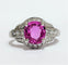 Bague 53 Bague or blanc saphir rose et diamants 58 Facettes 1-351/1