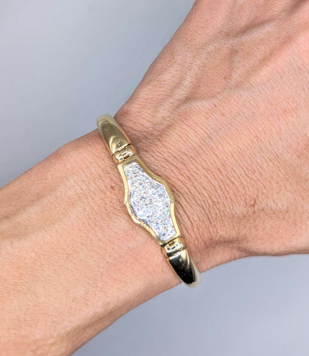 Bracelet Bracelet jonc or jaune et diamants 58 Facettes