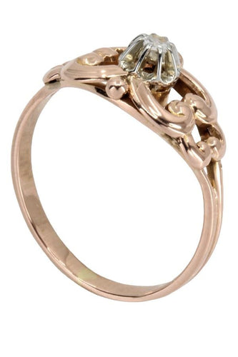 Bague 55 SOLITAIRE DIAMANT ANCIEN 0.05 CARAT 58 Facettes 055091