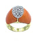 Bague Bague 1970 or et corail 58 Facettes