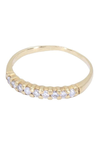 Bague 51 Demi alliance Or jaune Diamants 58 Facettes 081291