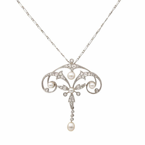 Collier Collier Pendentif Platine Perles 58 Facettes 2383038CN