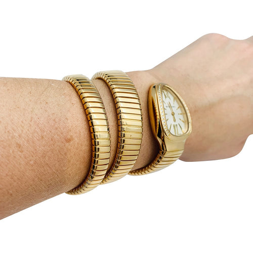 Montre Montre Bulgari, "Serpenti Tubogas", or jaune, diamants. 58 Facettes 30897