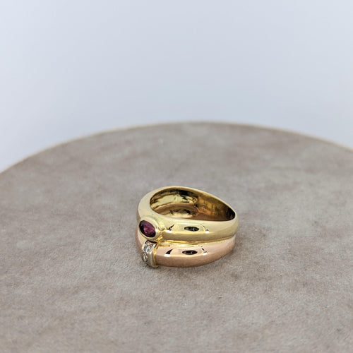 Bague Bague en or jaune diamants et tourmaline 58 Facettes 18709