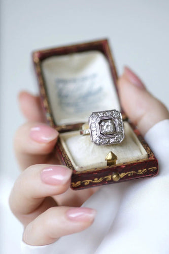 Bague Bague de fiançailles diamant Art Deco octogonale 58 Facettes