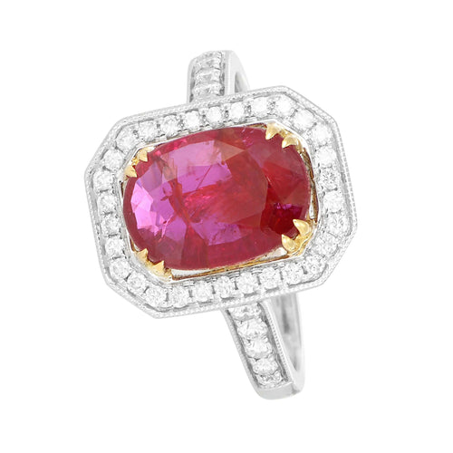 Bague Bague 2 Ors Rubis Diamants 58 Facettes 61200051