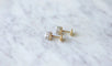 Boucles d'oreilles Clous en or jaune, diamants rose couronnée 58 Facettes