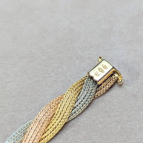 Bracelet Bracelet en 3 ors tressé 58 Facettes 17264