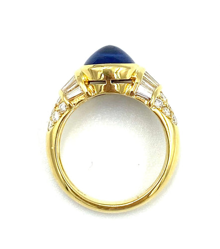 Bague ADLER - Bague or jaune, saphir et diamants 58 Facettes