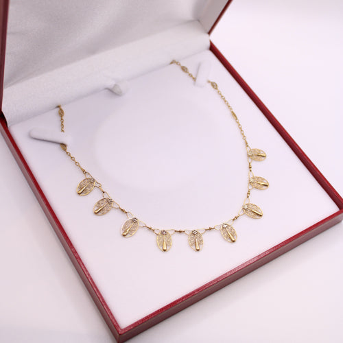 Collier Collier ancien, Draperie, Or jaune 18 carats, Filigrane 58 Facettes