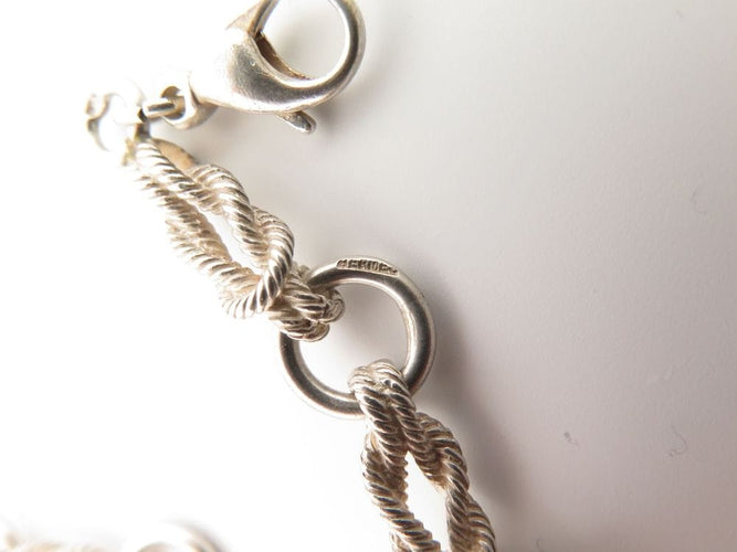 Collier vintage collier HERMES maille cordage noeuds marins argent massif 58 Facettes 257141
