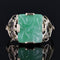 Bague 59 Bague art déco jade gravé 58 Facettes 22-225