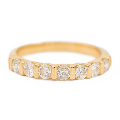 Bague 53 Bague demi alliance Or jaune Diamant 58 Facettes 2405914CN