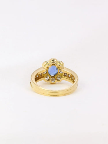 Bague Bague marguerite saphir ovale diamants 58 Facettes J25
