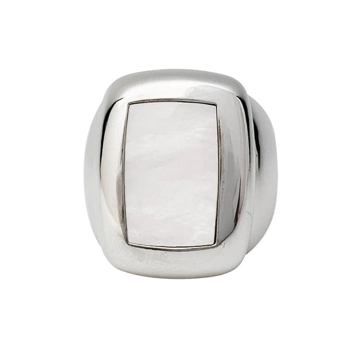 Bague Bague Van Cleef & Arpels, collection "Babylone", or blanc, nacre. 58 Facettes 30807