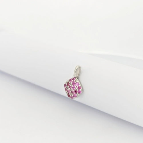 Pendentif Pendentif Or blanc Diamants Saphirs roses 58 Facettes 27966