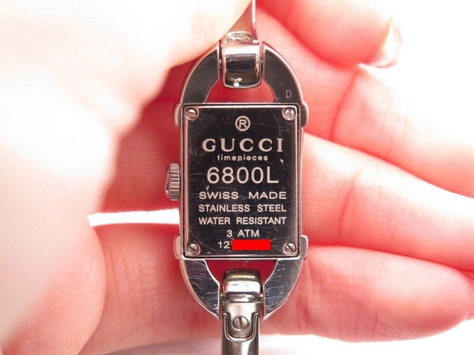 Montre montre GUCCI bamboo diamants quartz acier palladie 58 Facettes 256725