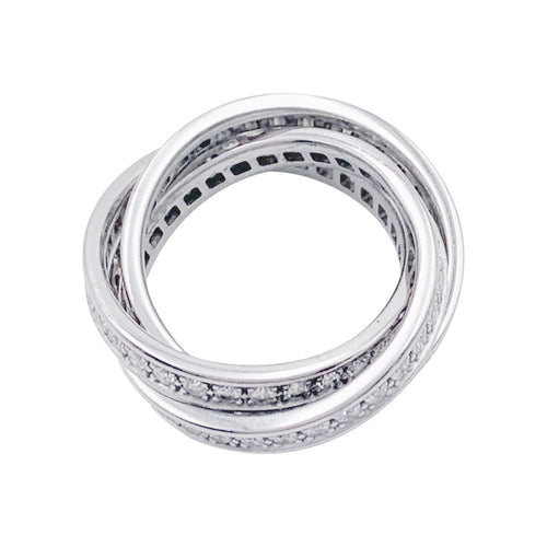 Bague 52 Bague Cartier, "Trinity", en or blanc et diamants. 58 Facettes 32405