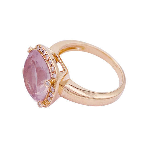 Bague 58 Bague Poiray, "Filles Antik", or rose, quartz rose, diamants. 58 Facettes 33124