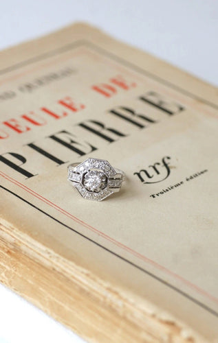 Bague Bague Art Déco, Or, Platine et Diamants 58 Facettes