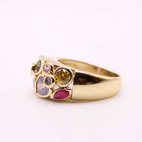 Bague Bague Moderne or jaune, pierres fines 58 Facettes