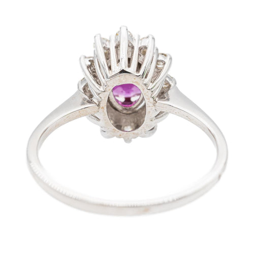 Bague 54 Bague Pompadour Or blanc Saphir 58 Facettes 2634193CN