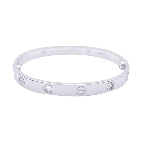 Bracelet Bracelet Cartier, "Love", or blanc et diamants. 58 Facettes 32615