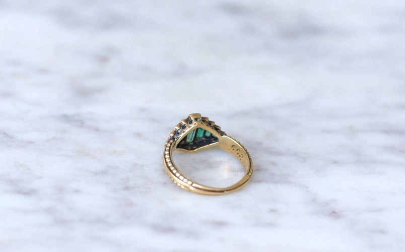 Bague Bague bandeau émeraudes et diamants 58 Facettes