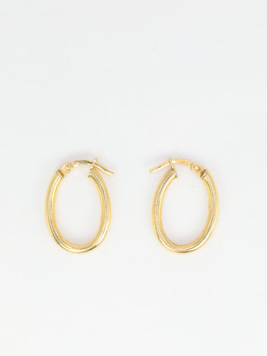 Boucles d'oreilles Créoles vintage ovales en Or jaune 58 Facettes 746