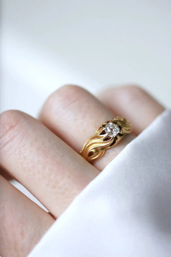 Bague Bague jonc diamant volutes or jaune 58 Facettes