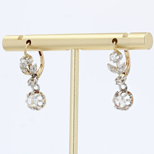 Boucles d'oreilles Boucles d'oreilles anciennes diamants Art Nouveau 58 Facettes 22-028