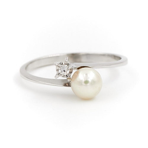 Bague 51.5 Bague Toi & Moi Or blanc Perle 58 Facettes 1653929CN