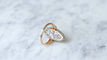Bague 59 Bague marquise Or rose Platine Diamants 58 Facettes