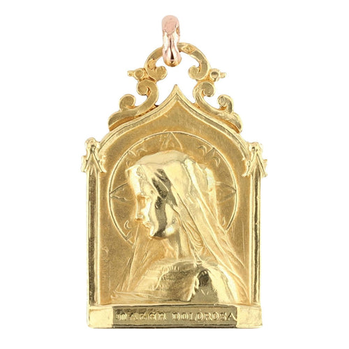 Pendentif Médaille ancienne Vierge en or jaune 58 Facettes 21-593B