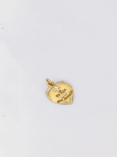 Pendentif AUGIS - Médaille Amour "La sentimentale" 2 Ors 58 Facettes J245