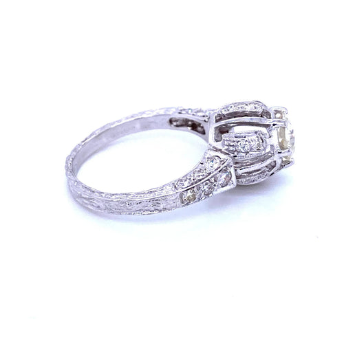 Bague 55 Bague de fiançailles diamant Art Déco 58 Facettes