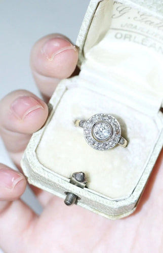 Bague Bague Belle Epoque ronde diamants 58 Facettes