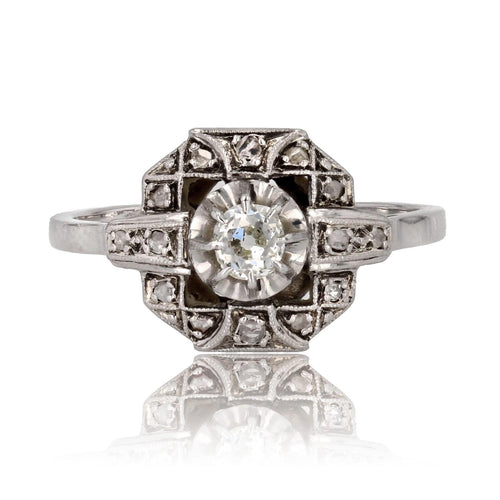 Bague 57 Bague ancienne art déco diamants 58 Facettes 23-219