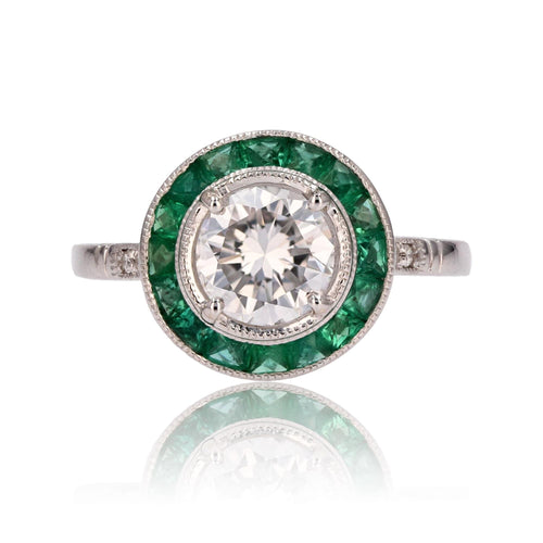 Bague 52 Bague diamants et émeraudes calibrées 58 Facettes 23-211