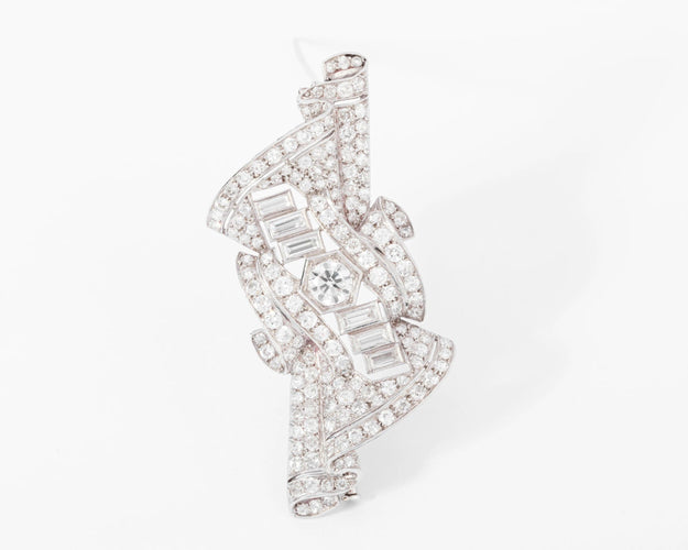 Broche Broche en platine et diamants 58 Facettes 0