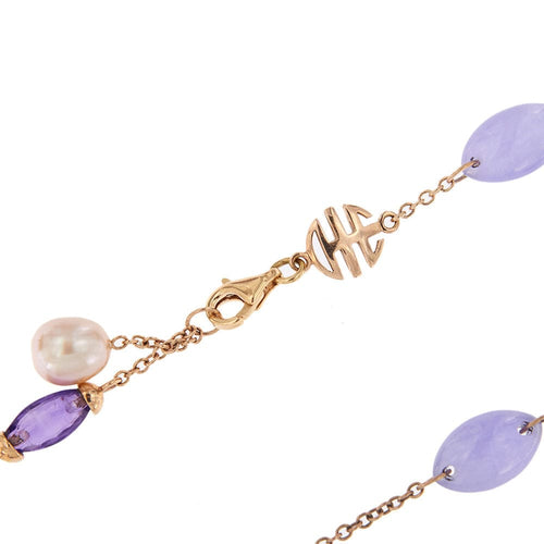 Collier Collier améthystes, jades et perles 58 Facettes 27753