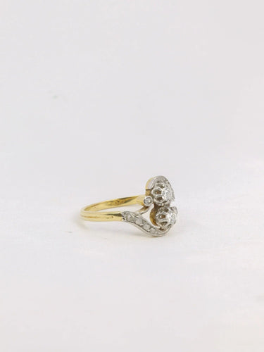 Bague 52 Bague Art-Nouveau 2 Ors Diamants 58 Facettes J189