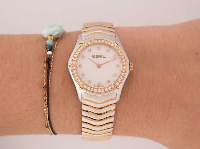Montre montre EBEL classic wave sport 27 mm quartz diamants 58 Facettes 258008